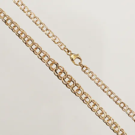 Collier Bismarck, doserat, längd 42cm, bredd 3,2-5,2mm, 18K Vikt: 7 g
