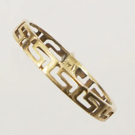 Ring, meandermönster, stl 17¼, bredd 2,8mm, skev, 14K Vikt: 1 g