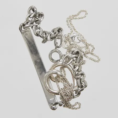 Diverse silver, gravyr, knut, brv 12,8g, 925/1000 silver