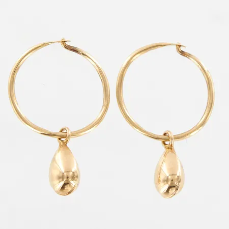 Ett par örhängen, 25mm, Ø14mm, 14K Vikt: 1,8 g