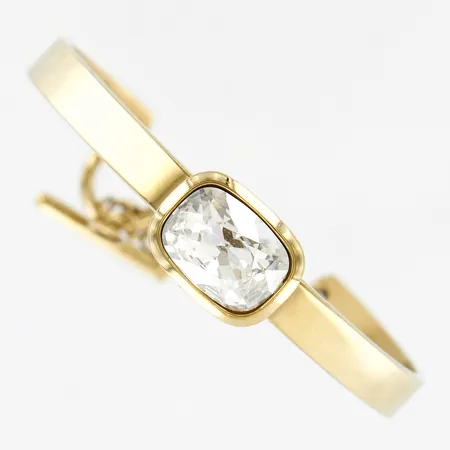 Armband Dyrberg & Kern, stelt, öppen modell med kedja, innermått 16cm, bredd: 6-8mm, fasetterad sten, gulmetall Vikt: 0 g