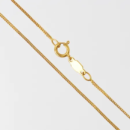 Kedja rävsvans, längd 61cm, bredd 0,9mm, 21K. Vikt: 2,9 g