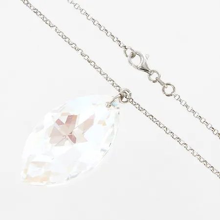 Kedja Ankar, 46cm, bredd: 2mm, silver 925/1000, hänge fasetterad sten, 23x40mm, metallögla, brv: 13,2 gram Vikt: 13,2 g
