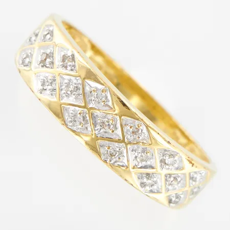 Ring, diamanter 0,09ctv, stl 17, bredd 2-5mm, GHA, 18K Vikt: 3,4 g