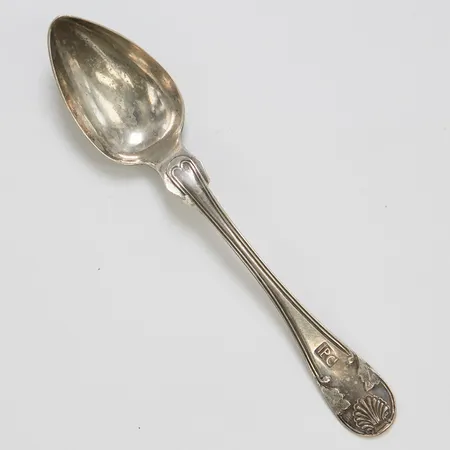 Tesked, snäckmodell, år 1858, 830/1000 silver Vikt: 19,8 g