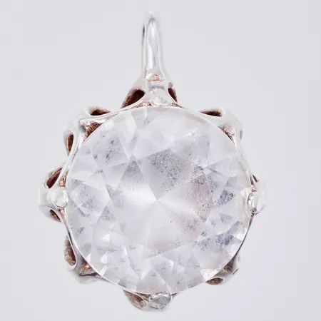 Hänge med vit sten, Alton, år 1974, längd: ca 2cm, bredd: ca 17mm, 925/1000, silver Vikt: 6,2 g