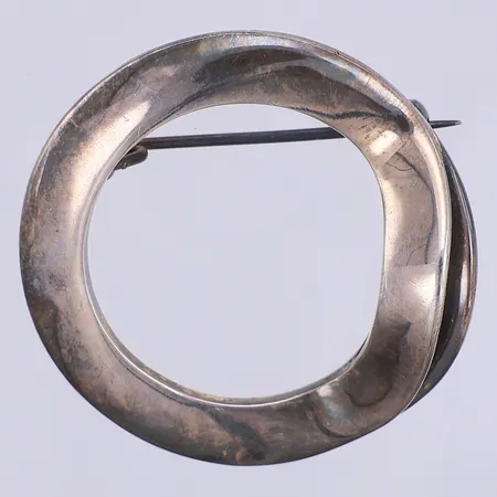 Brosch slät cirkel, 35mm, Svedbom, 925/1000 silver Vikt: 10,1 g
