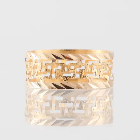 Ring med neanderbård, storlek 17 mm,14k. Vikt: 1,2 g