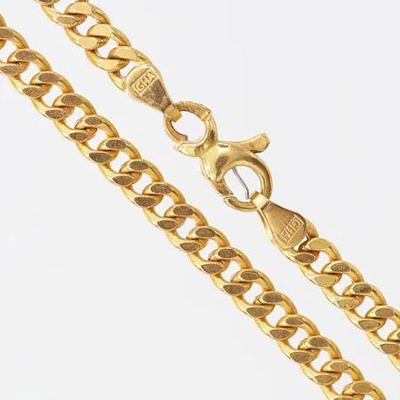 Kedja Pansar, längd 55cm, bredd ca 3,5mm, defekt lås, 18K Vikt: 10,7 g