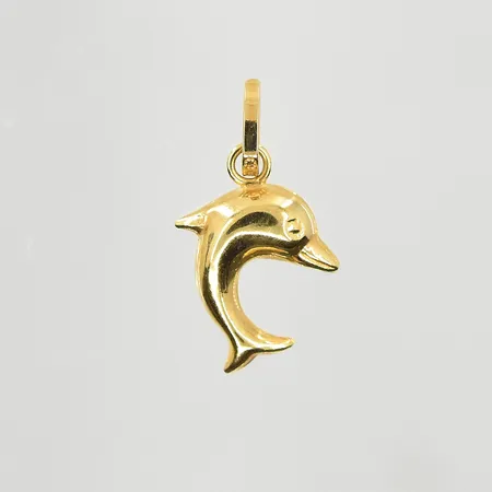 Hänge delfin, längd 15 mm, bredd 9 mm, 18K. Vikt: 0,4 g