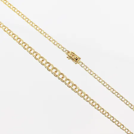 Collier, doserad Bismarck, 51cm, bredd 3-5mm, slitage vid lås, 18K. Vikt: 8,5 g