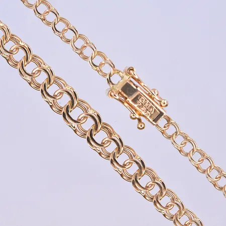 Collier Bismarck, Guldfynd, doserad, bredd 3-5 mm, längd 45 cm, 18K. Vikt: 6,6 g