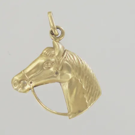 Hänge hästhuvud, längd 2,7 cm, 18K Vikt: 1,9 g
