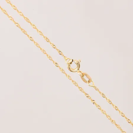 Kedja Singapore, längd: 37,5cm, bredd: 1,2mm, 9K Vikt: 0,9 g