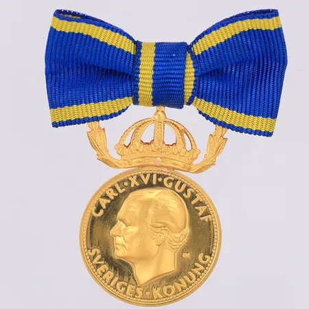 Medalj för nit och redlighet i rikets tjänst, Carl XVI Gustaf, gravyr, 23/18K. Bruttovikt 16,1g Vikt: 16,1 g