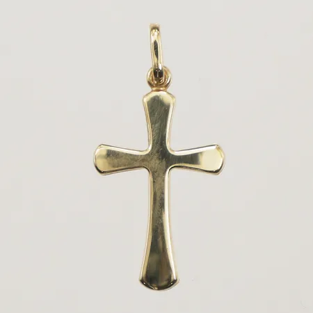 Hänge kors, längd 24,5mm inklusive ögla, bredd 12mm, 18K  Vikt: 0,5 g