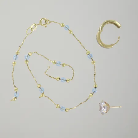 Singel örhängen/armband defekt, 18K Vikt: 4,4 g