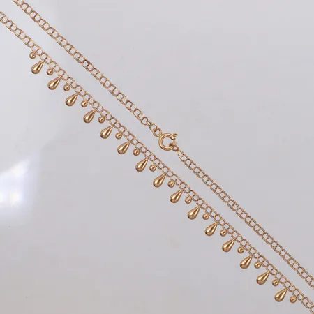 Collier, Bismarck med integrerade droppar, längd 46cm, bredd 8mm, 14K Vikt: 3,6 g
