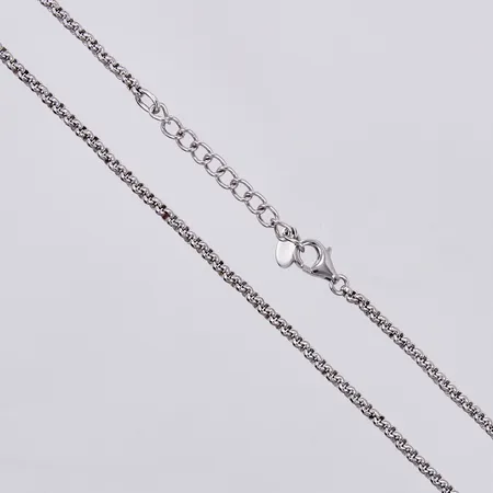 Kedja ärtlänk, längd: ca 41,5-45,5cm, bredd: ca 2,5mm, 925/1000 silver Vikt: 9,9 g