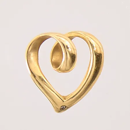 Hänge med diamant, 1xca 0,005ct, hjärta, längd: 10mm, bredd: 11mm, GHA, 18K Vikt: 0,9 g