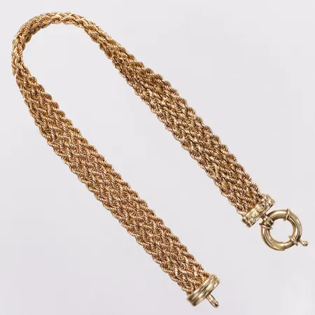 Armband, Cordell länkar, 18,5cm, bredd 7,9mm, något ojämnt, 14K Vikt: 7,9 g