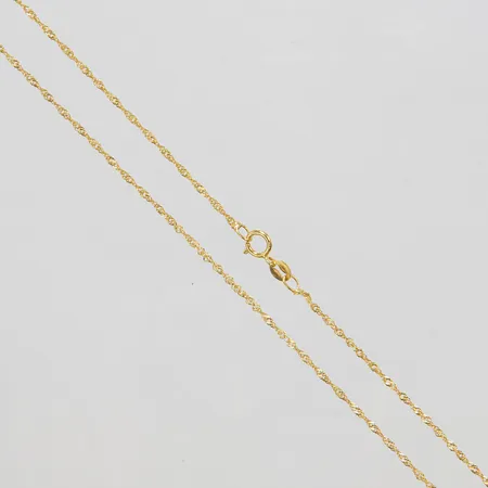 Kedja, Singapore, längd 41cm, bredd ca 1mm, 9K Vikt: 0,9 g