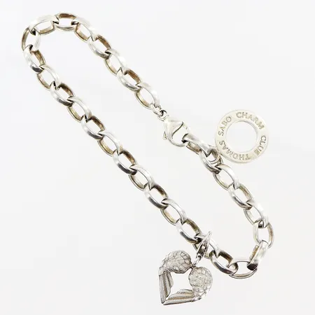 Armband Thomas Sabo, 21cm, bredd 6mm, 2 berlock "vingar", 25x15mm, box med defekter  silver 925/1000 Vikt: 19 g