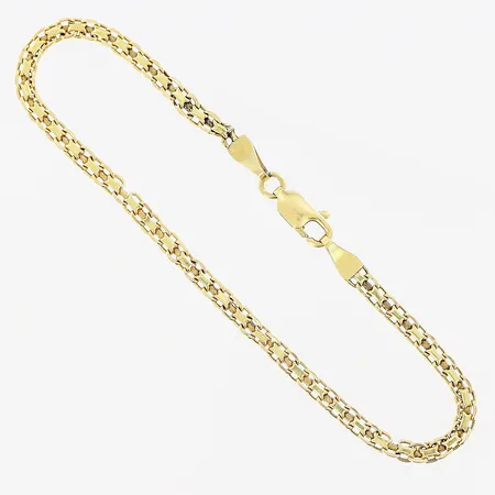 Armband, X-länk, 17,2cm, bredd 3mm, defekt, 18K. Vikt: 2,4 g