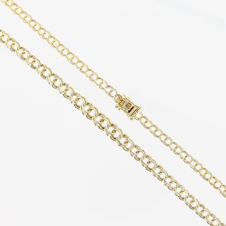 Collier, doserad Bismarck, 43,5cm, bredd 3,5-5,5mm, 18K. Vikt: 12,2 g