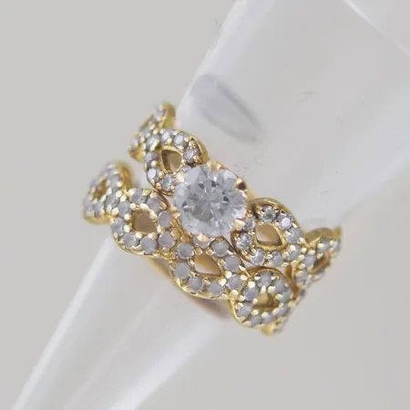 Ringar med stenar, Ø 17 mm, bredd 5,5 mm, stenar saknas, 18K Vikt: 6,4 g