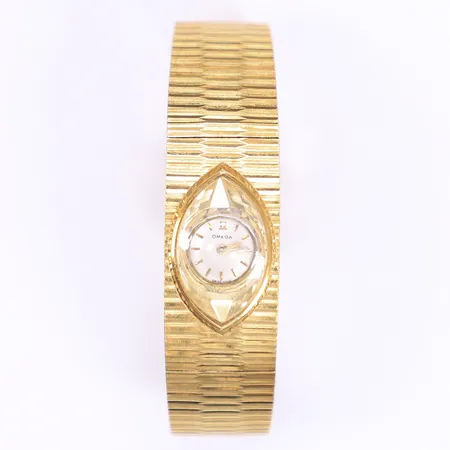 Damur, Omega, manuell, ledad länk, boett samt länk i 18K Bruttovikt: 56,7g