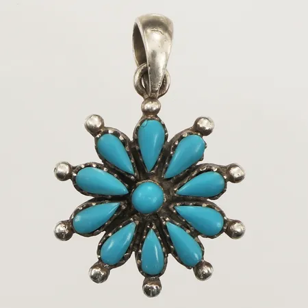 Hänge med turkosa stenar, Ø 25mm, 925/1000 silver Vikt: 7,8 g