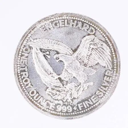 Mynt, "The American Prospector", Engelhard, One Troy Ounce, utgivet 1985, Ø39mm, finsilver 999/1000 Vikt: 31,1 g