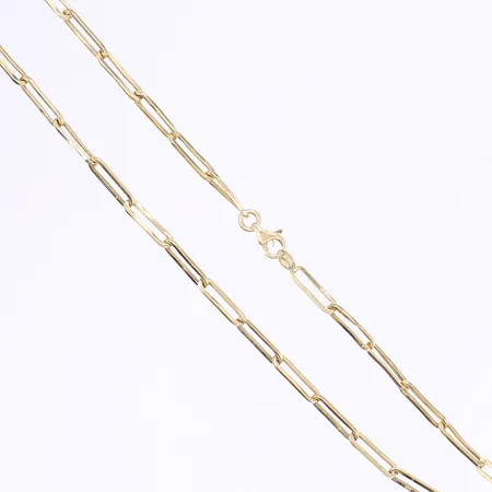 Halskedja, 57cm, bredd 3mm, bucklig, defekt, 18K Vikt: 4,2 g