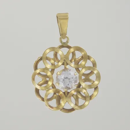 Hänge med sten, längd 3 cm, bredd 2,2 cm,18K Vikt: 2 g