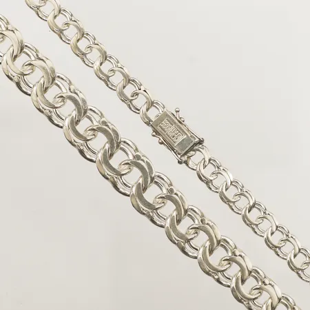 Collier Bismarck, doserad, längd 45cm, bredd 7-11,9mm, silver 925/1000 Vikt: 34,9 g