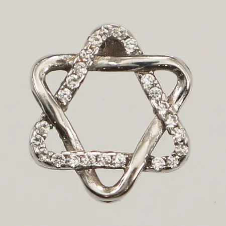 Hänge stjärna med vita stenar, Ø 11,9mm, 925/1000 silver Vikt: 1,1 g