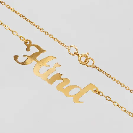 Collier, ankarlänk, integrerat hänge, längd ca 49cm, bucklig, defekt, 21K Vikt: 5,4 g