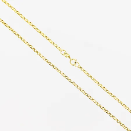 Kedja, Ärtlänk, 47cm, bredd 2mm, 21K. Vikt: 3,8 g