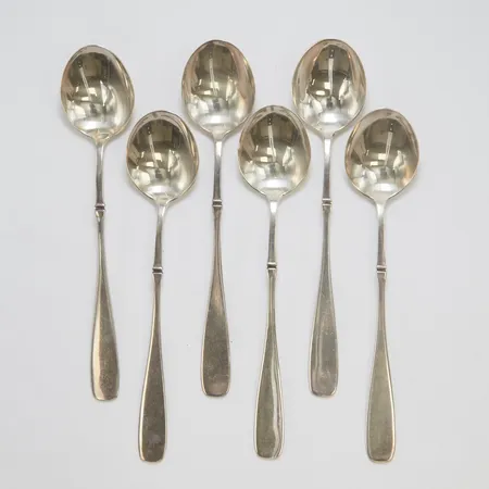 Skedar, 6st, Markströms Guldsmeds Ab, år 1959, Uppsala, etui Vikt: 158,4 g