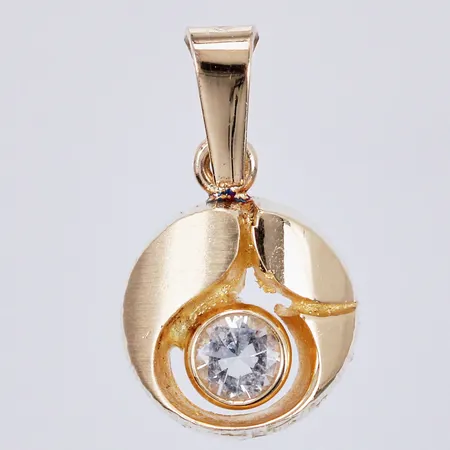 Hänge med vit sten Sten & Laine, Finland, Ø 8mm, 18K Vikt: 1,1 g