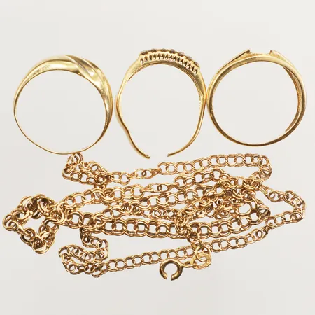 Diverse smycken, defekt, 18K Vikt: 13,3 g