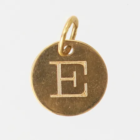 Hänge "E", Ø10mm, 18K. Vikt: 0,5 g