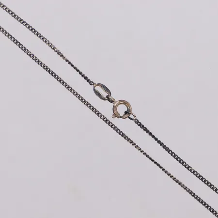 Kedja Pansar, längd 38cm, bredd 1,5mm, oxiderad, 925/1000 silver Vikt: 2,2 g