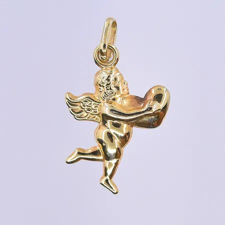 Hänge Ängel, längd 22 mm, bredd 13 mm, 18K. Vikt: 0,6 g