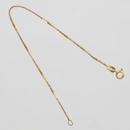 Kedja, Venezia, förgylld, längd ca 18cm, bredd, 1mm, 925/1000 silver Vikt: 1,3 g