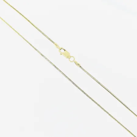 Kedja, Ormlänk, 55,5cm, bredd 1mm, skevheter, 18K. Vikt: 7,4 g