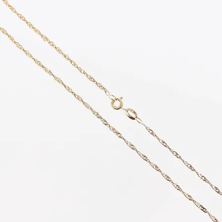 Kedja, Singapore, 42cm, bredd 2mm, 18K. Vikt: 2,7 g