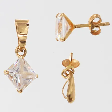 Guldskrot, stenar, defekta, 18K Vikt: 1,3 g