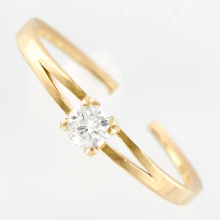 Ring med diamant 0,19ct, klippt skena, 18K Vikt: 1,4 g